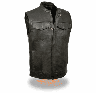 Milwaukee Leather Men's Open Neck Snap/Zip Front Club Style Vest
