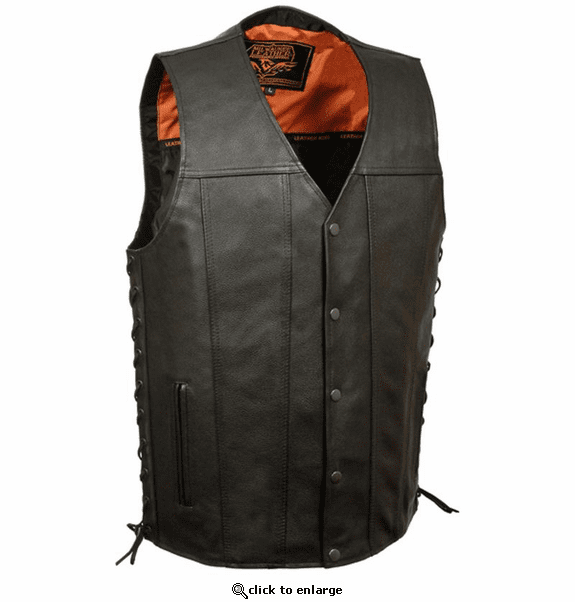 Milwaukee Leather Men's Straight Bottom Side Lace Vest