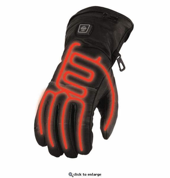 Milwaukee Leather Men's Waterproof Heated Gauntlet Gloves with Battery Kit
