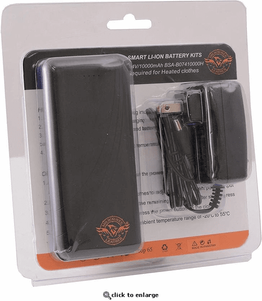 Milwaukee Leather & NexGen Universal Battery Pack and Wall Charger for Heated Hoodies & Soft Shell Jacket