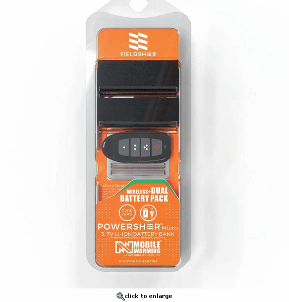 Mobile Warming 3.7V 2200mAh Battery, Cable & Remote for Heated Socks