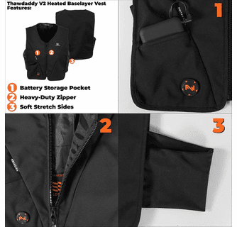 Mobile Warming 7.4V Unisex Smart Thawdaddy 2.0 Bluetooth Heated Vest