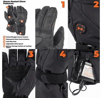 Mobile Warming 7.4V Unisex Storm Heated Gloves (Size L)