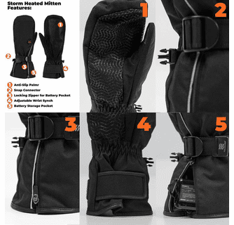 Mobile Warming 7.4V Unisex Storm Heated Mittens