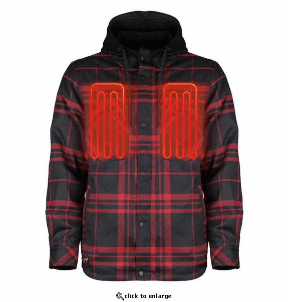 Mobile Warming Men's Flannel Hoodie Heated Jacket