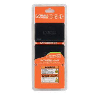 Mobile Warming Powersheer 3.7v Wireless Heated Sock Battery Dual Pack with Remote - Black