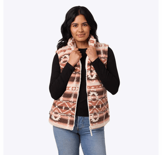 Mobile Warming Women's Upland Sherpa Long Printed Heated Vest