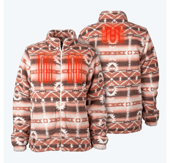 Mobile Warming Women's Upland Sherpa Printed Long Heated Jacket