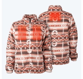 Mobile Warming Women's Upland Sherpa Printed Long Heated Jacket