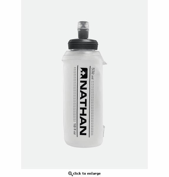 Nathan 18oz Soft Flask with Bite Top - Clear