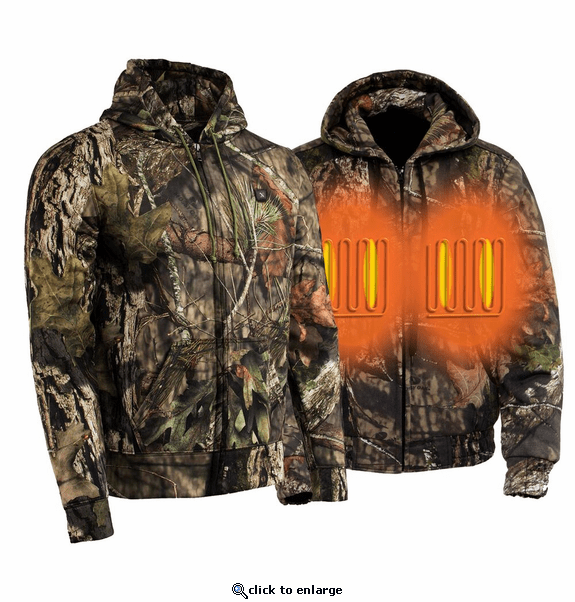 Nexgen Heat Men's Camouflaged Heated Zipper Hoodie with Battery