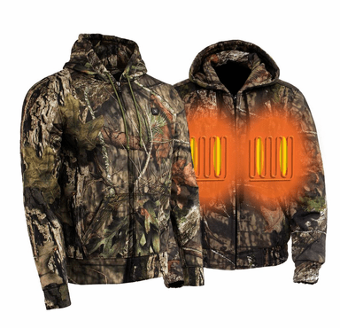 Nexgen Heat Men's Camouflaged Heated Zipper Hoodie with Battery