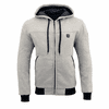 Nexgen Heat Men's Fiery Heated Hoodie Silver Zipper Front Sweatshirt Jacket with Battery Pack