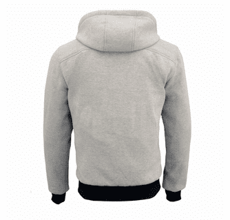 Nexgen Heat Men's Fiery Heated Hoodie Silver Zipper Front Sweatshirt Jacket with Battery Pack