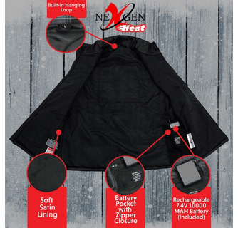 NexGen Heat Men's 'Puffed' Textile Heated Vest