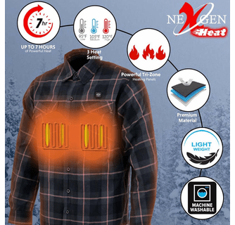 NexGen Heat Men's 'Riffraff' Flannel Long Sleeve Heated Shirt