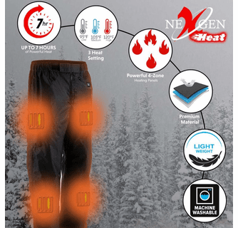 NexGen Heat Men's 'Torrid' Textile Water Resistant Heated Over Pants