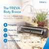 O2 Cool Treva Body Breeze Rechargeable Personal Fan with Wide Cooling Reach - Black