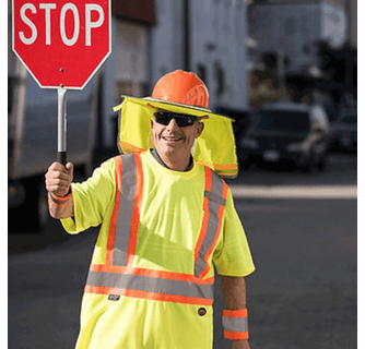 Pioneer Foldable Hard Hat Sunshade - Hi-Vis Yellow/Green