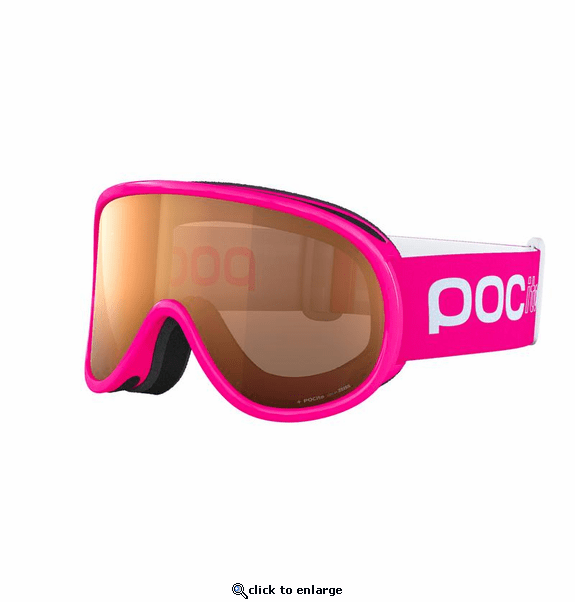 POC POCito Retina Kid's Ski Goggles Partly Sunny Light Orange Lens - Fluorescent Pink Frame