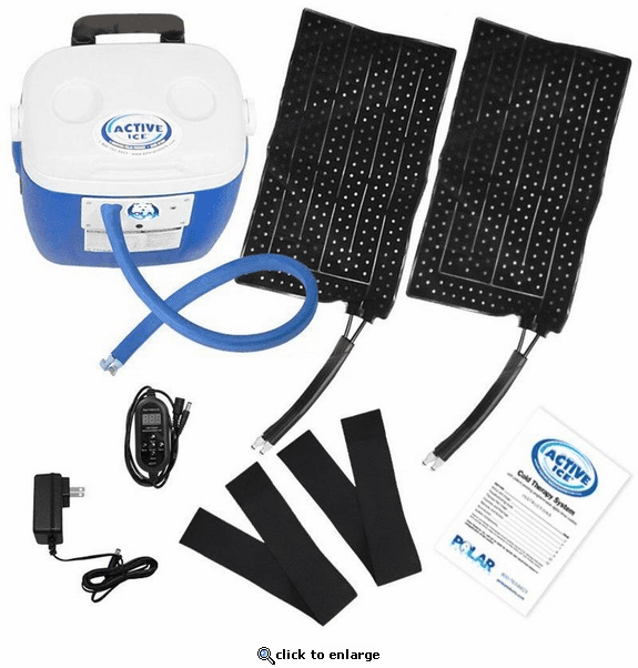 Polar Products Active Ice 3.0 Double Full Circumference Knee Compression Cold Therapy System, 16-Quart Cooling Reservoir