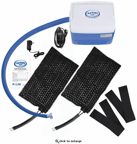 Polar Products Active Ice 3.0 Double Full Circumference Knee Compression Cold Therapy System, 9-Quart Cooling Reservoir