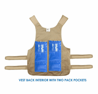 Polar Products Kool Max Adjustable Front Zipper Cooling Vest for Sizes M/L, L/XL, XL/XXL & 2XL/3XL