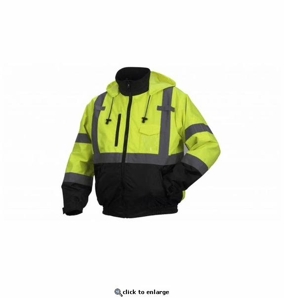 Pyramex Safety Heated Hi-Vis Lime Bomber Jacket