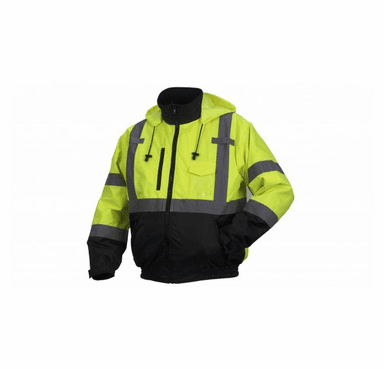 Pyramex Safety Heated Hi-Vis Lime Bomber Jacket