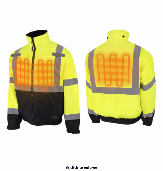 Radians 3-in-1 Class 3 Hi-Vis Soft Shell Bomber Jacket with Inner Heated Vest