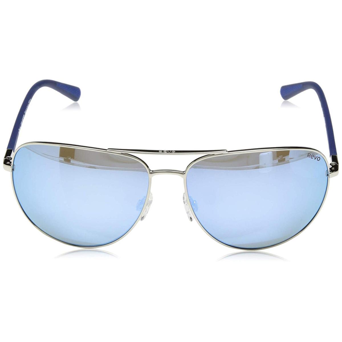 Revo Men's Tarquin Aviator Sunglasses Blue Water Lens with Chrome Frame