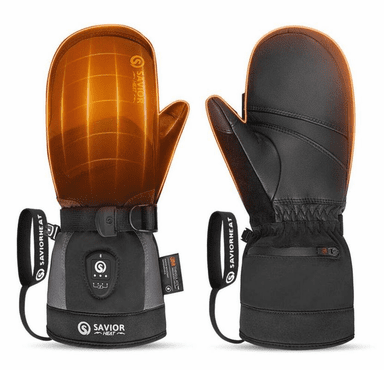 Savior Heat Heated Ski Mittens 2.0 with Upgraded Bluetooth Control