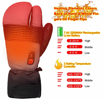 Savior Heat Unisex Battery Heated Ski Mittens