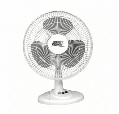 Seasons Comfort 12" Oscillating Table Fan - White