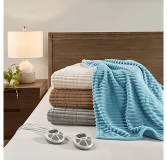 Serta Heated Corded Plush Blanket - Queen