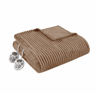 Serta Heated Corded Plush Blanket - Twin