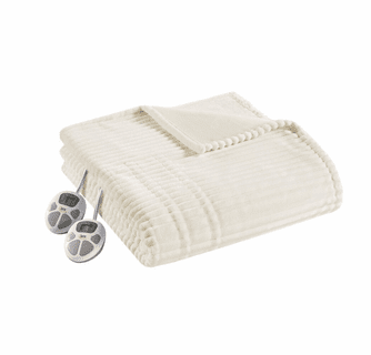 Serta Heated Corded Plush Blanket - Twin