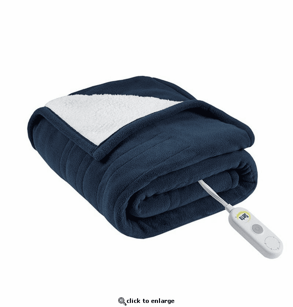 Serta Heated Fleece to Sherpa Throw - 50