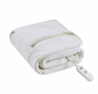 Serta Heated Fleece to Sherpa Throw - 50"Wx60"L