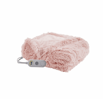 Serta Heated Malea Shaggy Faux Fur Throw - 50"Wx60"L