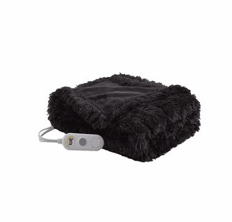 Serta Heated Malea Shaggy Faux Fur Throw - 50"Wx60"L