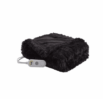 Serta Heated Malea Shaggy Faux Fur Throw - 50"Wx60"L
