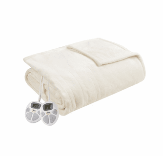Serta Heated Plush Blanket - King