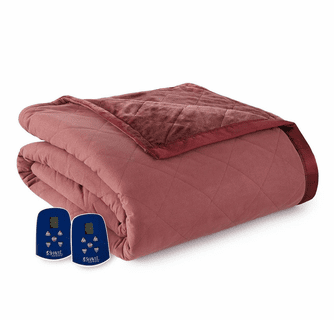 Shavel Micro Flannel Electric Heated Ultra Velvet Blanket - King