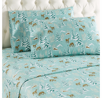 Shavel Micro Flannel Printed Deep-Pocket Sheet Set - Cal King