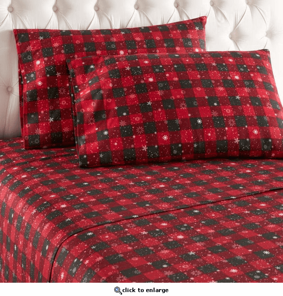 Shavel Micro Flannel Printed Deep-Pocket Sheet Set - Cal King