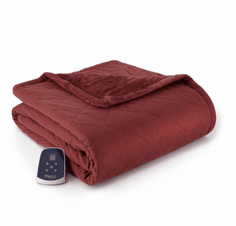 Shavel Micro Flannel The Premier Reverse to Ultra Velvet Heated Throw/Twin - Oversized 62" x 84"