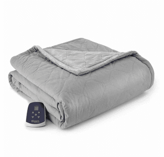 Shavel Micro Flannel The Premier Reverse to Ultra Velvet Heated Throw/Twin - Oversized 62" x 84"