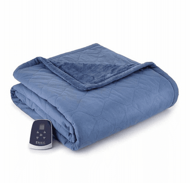 Shavel Micro Flannel The Premier Reverse to Ultra Velvet Heated Throw/Twin - Oversized 62" x 84"