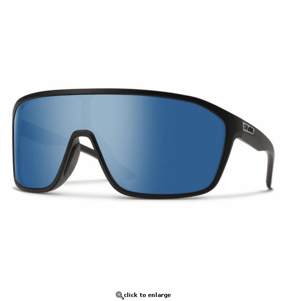 Smith Optics Boomtown Sunglasses ChromaPop Polarized Blue Mirror - Matte Black Frame